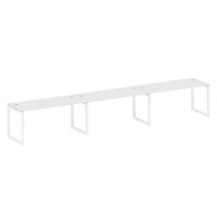 Metal System Quattro 5x5 50БО.СМ-3.4 (Белый/Белый) Рабочая станция на 3 раб.места на О-образном м/к