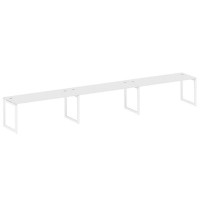 Metal System Quattro 5x5 50БО.СМ-3.5 (Белый/Белый) Рабочая станция на 3 раб.места на О-образном м/к