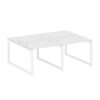 Metal System Quattro 5x5 50БО.СМ-4.1 (Белый/Белый) Рабочая станция на 4 раб.места на О-образном м/к