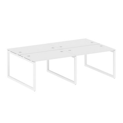 Metal System Quattro 5x5 50БО.СМ-4.2 (Белый/Белый) Рабочая станция на 4 раб.места на О-образном м/к