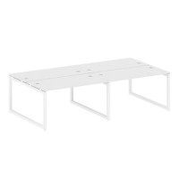 Metal System Quattro 5x5 50БО.СМ-4.3 (Белый/Белый) Рабочая станция на 4 раб.места на О-образном м/к