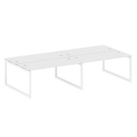 Metal System Quattro 5x5 50БО.СМ-4.4 (Белый/Белый) Рабочая станция на 4 раб.места на О-образном м/к