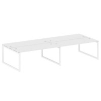 Metal System Quattro 5x5 50БО.СМ-4.5 (Белый/Белый) Рабочая станция на 4 раб.места на О-образном м/к