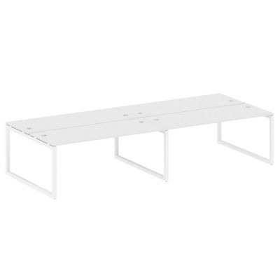 Metal System Quattro 5x5 50БО.СМ-4.5 (Белый/Белый) Рабочая станция на 4 раб.места на О-образном м/к