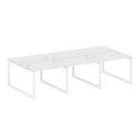 Metal System Quattro 5x5 50БО.СМ-6.1 (Белый/Белый) Рабочая станция на 6 раб.мест на О-образном м/к