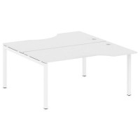 Metal System Quattro 5x5 50БП.РАС-СА-2.1 (Белый/Белый) Рабочая станция криволинейная на П-образном м/к