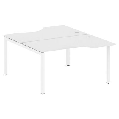 Metal System Quattro 5x5 50БП.РАС-СА-2.2 (Белый/Белый) Рабочая станция криволинейная на П-образном м/к