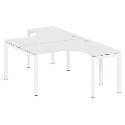 Metal System Quattro 5x5 50БП.РАС-СА-2.3 (Белый/Белый) Рабочая станция криволинейная на П-образном м/к