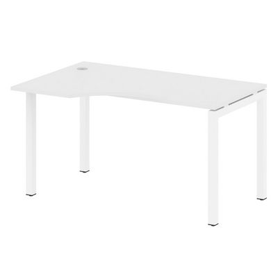 Metal System Quattro 5x5 50БП.СА-2 Л (Белый/Белый) Стол криволинейный левый на П-образном м/к