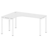 Metal System Quattro 5x5 50БП.СА-4 Л (Белый/Белый) Стол криволинейный левый на П-образном м/к