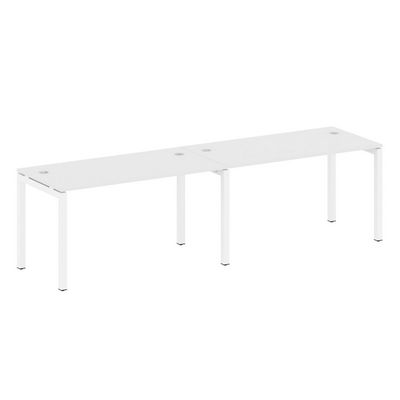 Metal System Quattro 5x5 50БП.СМ-2.3 (Белый/Белый) Рабочая станция на 2 раб.места на П-образном м/к