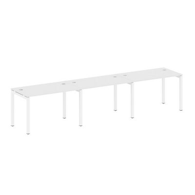 Metal System Quattro 5x5 50БП.СМ-3.2 (Белый/Белый) Рабочая станция на 3 раб.места на П-образном м/к