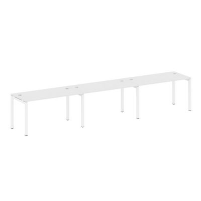 Metal System Quattro 5x5 50БП.СМ-3.3 (Белый/Белый) Рабочая станция на 3 раб.места на П-образном м/к