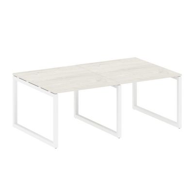 Metal System Quattro 5x5 50БО.ПРГ-2.1 (Дуб наварра/Белый) Переговорный стол на О-образном м/к