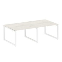 Metal System Quattro 5x5 50БО.ПРГ-2.2 (Дуб наварра/Белый) Переговорный стол на О-образном м/к