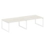 Metal System Quattro 5x5 50БО.ПРГ-2.4 (Дуб наварра/Белый) Переговорный стол на О-образном м/к
