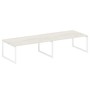 Metal System Quattro 5x5 50БО.ПРГ-2.5 (Дуб наварра/Белый) Переговорный стол на О-образном м/к