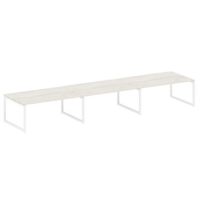 Metal System Quattro 5x5 50БО.ПРГ-3.5 (Дуб наварра/Белый) Переговорный стол на О-образном м/к