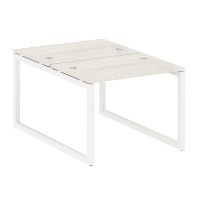 Metal System Quattro 5x5 50БО.РАС-СП-2.1 (Дуб наварра/Белый) Рабочая станция на О-образном м/к