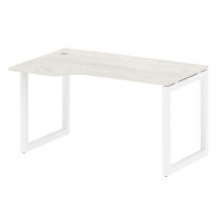 Metal System Quattro 5x5 50БО.СА-2 Л (Дуб наварра/Белый) Стол криволинейный левый на О-образном м/к