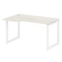 Metal System Quattro 5x5 50БО.СА-2 Л (Дуб наварра/Белый) Стол криволинейный левый на О-образном м/к
