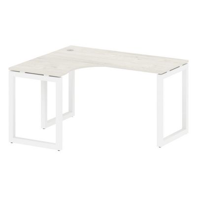 Metal System Quattro 5x5 50БО.СА-3 Л (Дуб наварра/Белый) Стол криволинейный левый на О-образном м/к