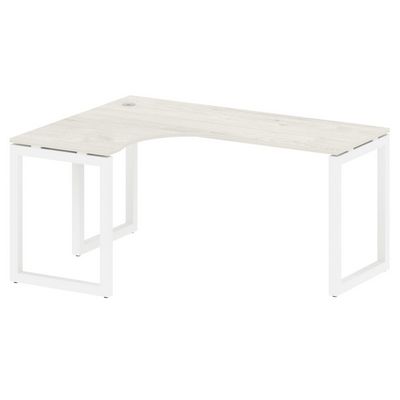 Metal System Quattro 5x5 50БО.СА-4 Л (Дуб наварра/Белый) Стол криволинейный левый на О-образном м/к