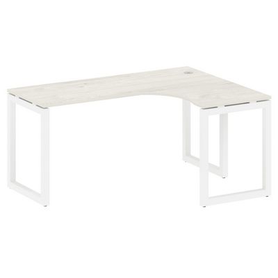 Metal System Quattro 5x5 50БО.СА-4 Пр (Дуб наварра/Белый) Стол криволинейный правый на О-образном м/к