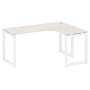 Metal System Quattro 5x5 50БО.СА-4 Пр (Дуб наварра/Белый) Стол криволинейный правый на О-образном м/к