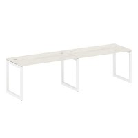 Metal System Quattro 5x5 50БО.СМ-2.3 (Дуб наварра/Белый) Рабочая станция на 2 раб.места на О-образном м/к