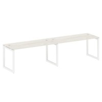 Metal System Quattro 5x5 50БО.СМ-2.4 (Дуб наварра/Белый) Рабочая станция на 2 раб.места на О-образном м/к