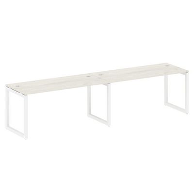 Metal System Quattro 5x5 50БО.СМ-2.4 (Дуб наварра/Белый) Рабочая станция на 2 раб.места на О-образном м/к