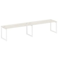 Metal System Quattro 5x5 50БО.СМ-2.5 (Дуб наварра/Белый) Рабочая станция на 2 раб.места на О-образном м/к