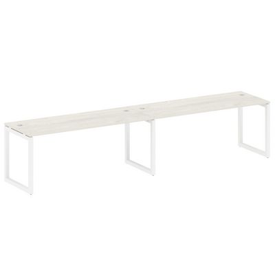 Metal System Quattro 5x5 50БО.СМ-2.5 (Дуб наварра/Белый) Рабочая станция на 2 раб.места на О-образном м/к