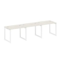 Metal System Quattro 5x5 50БО.СМ-3.1 (Дуб наварра/Белый) Рабочая станция на 3 раб.места на О-образном м/к