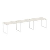 Metal System Quattro 5x5 50БО.СМ-3.2 (Дуб наварра/Белый) Рабочая станция на 3 раб.места на О-образном м/к