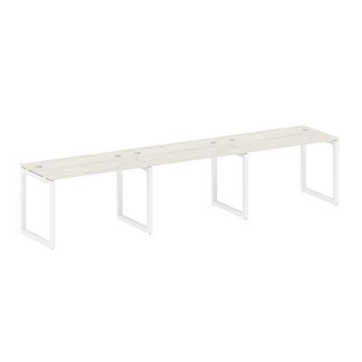 Metal System Quattro 5x5 50БО.СМ-3.2 (Дуб наварра/Белый) Рабочая станция на 3 раб.места на О-образном м/к