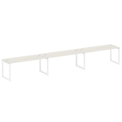 Metal System Quattro 5x5 50БО.СМ-3.5 (Дуб наварра/Белый) Рабочая станция на 3 раб.места на О-образном м/к