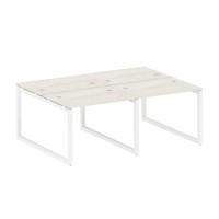 Metal System Quattro 5x5 50БО.СМ-4.1 (Дуб наварра/Белый) Рабочая станция на 4 раб.места на О-образном м/к