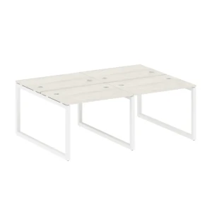 50БО.СМ-4.1 (Дуб наварра/Белый) Рабочая станция на 4 раб.места на О-образном м/к