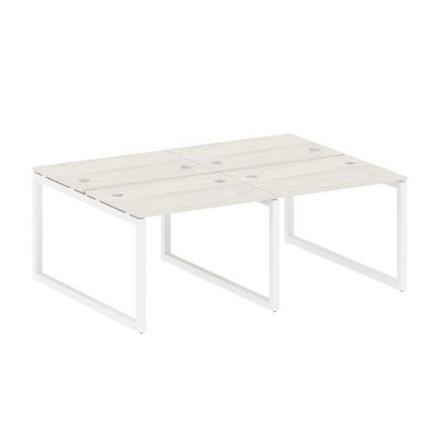 Metal System Quattro 5x5 50БО.СМ-4.1 (Дуб наварра/Белый) Рабочая станция на 4 раб.места на О-образном м/к