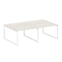 Metal System Quattro 5x5 50БО.СМ-4.2 (Дуб наварра/Белый) Рабочая станция на 4 раб.места на О-образном м/к