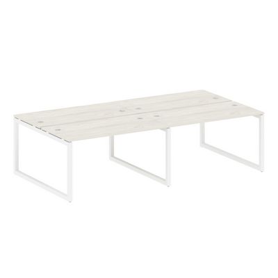 Metal System Quattro 5x5 50БО.СМ-4.3 (Дуб наварра/Белый) Рабочая станция на 4 раб.места на О-образном м/к