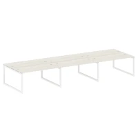 50БО.СМ-6.4 (Дуб наварра/Белый) Рабочая станция на 6 раб.мест на О-образном м/к