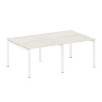 Metal System Quattro 5x5 50БП.ПРГ-2.1 (Дуб наварра/Белый) Переговорный стол на П-образном м/к