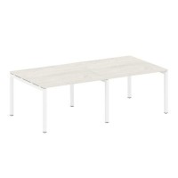 Metal System Quattro 5x5 50БП.ПРГ-2.2 (Дуб наварра/Белый) Переговорный стол на П-образном м/к