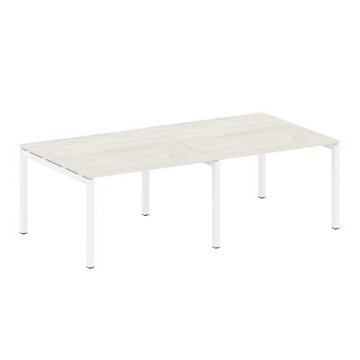 Metal System Quattro 5x5 50БП.ПРГ-2.2 (Дуб наварра/Белый) Переговорный стол на П-образном м/к