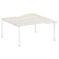 Metal System Quattro 5x5 50БП.РАС-СА-2.1 (Дуб наварра/Белый) Рабочая станция криволинейная на П-образном м/к