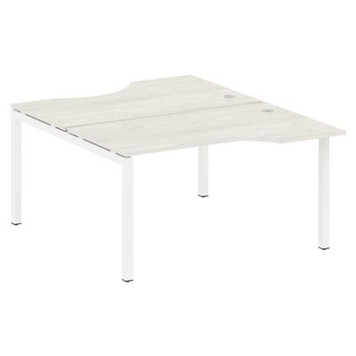 Metal System Quattro 5x5 50БП.РАС-СА-2.2 (Дуб наварра/Белый) Рабочая станция криволинейная на П-образном м/к