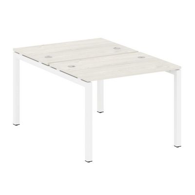 Metal System Quattro 5x5 50БП.РАС-СП-2.1 (Дуб наварра/Белый) Рабочая станция на П-образном м/к